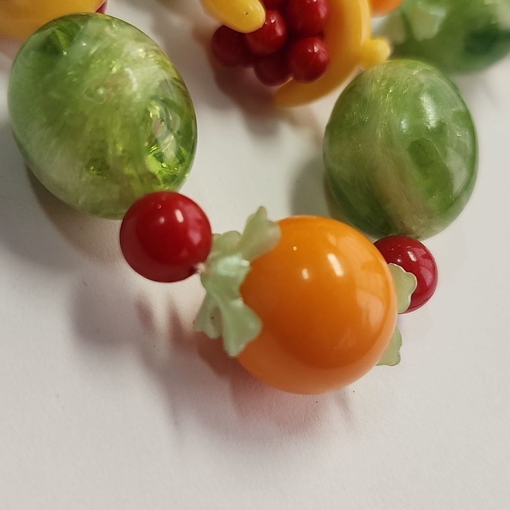 Vintage Fruit Salad Lucite Necklace - Picture 7 of 7